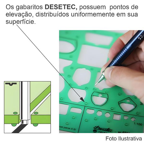 Imagem de Gabarito de Móveis para Desenho Trident 17,5x9,5cm Mod A2