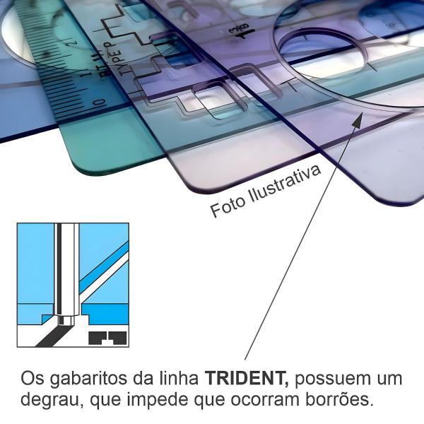 Imagem de Gabarito de Sanitários Escala 1:25 Trident 19x11 Cm  Mod A-22
