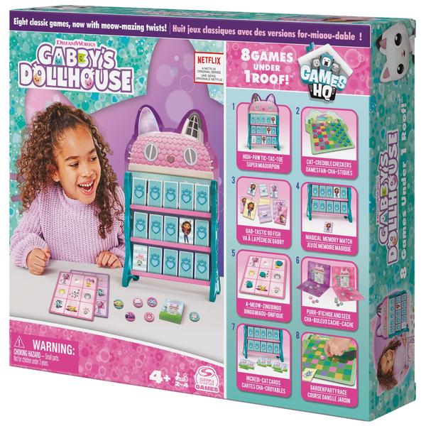 Imagem de Gabby's Dollhouse, Jogos HQ Damas Tic Tac Toe Memory Match Go Fish Bingo Cards Board Games Toy Gift Netflix Party Supplies, para crianças de 4 anos ou mais