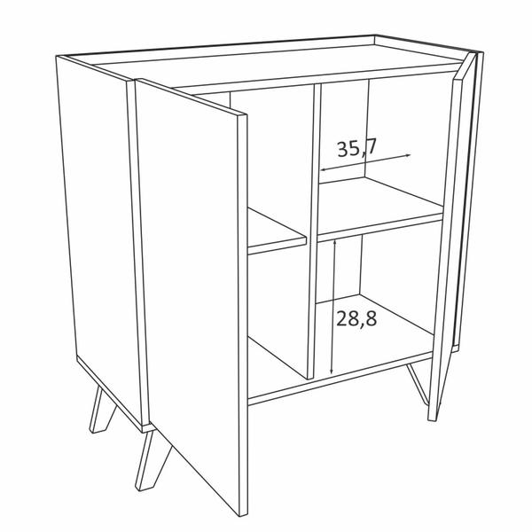 Imagem de Gabinete 2 Portas 76cm Durban Estilare