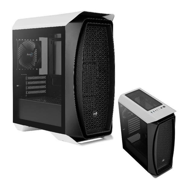 Imagem de Gabinete Aerocool Gamer Atx Aero One Mini Lateral Vidro Branco/Preto