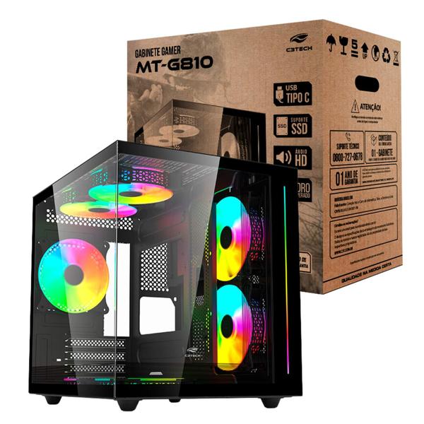 Imagem de Gabinete Aquarius MT-G810BK Sem Fonte C3 Tech Gaming - 301030580100