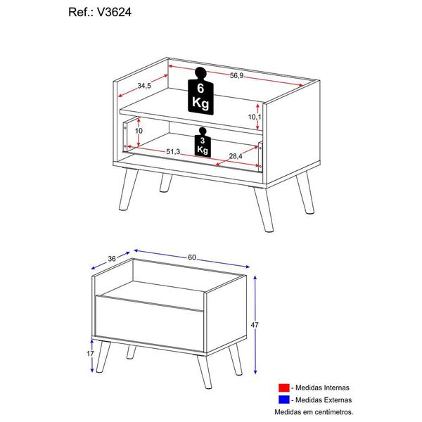 Imagem de Gabinete Armário Banheiro 60cm Retrô Multimóveis V3624