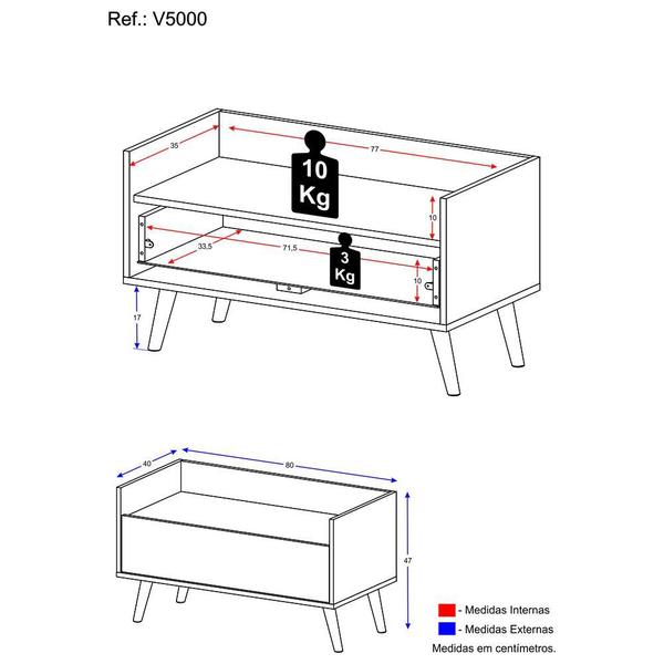 Imagem de Gabinete Armário Banheiro 80cm Retrô Multimóveis V5000