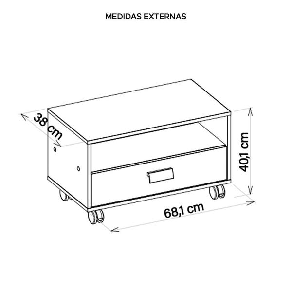 Imagem de Gabinete Armário Banheiro Com Rodízios Branco Towel Caemmun