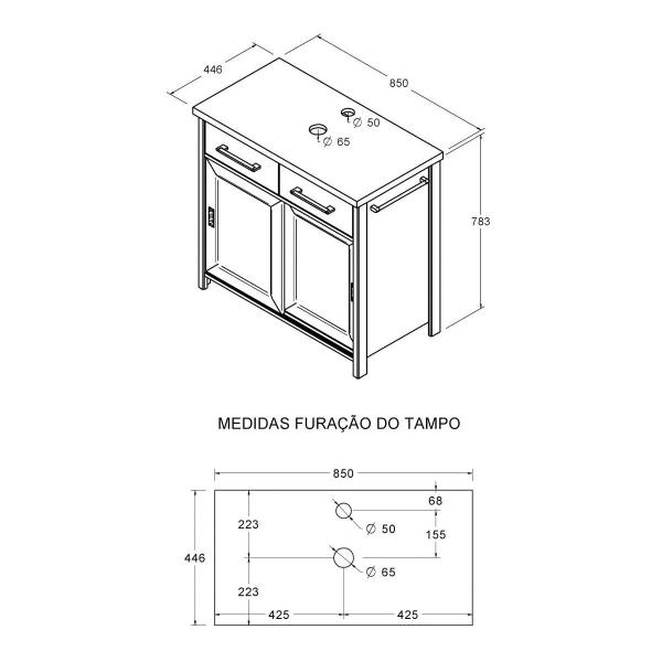 Imagem de Gabinete Armário Banheiro Ditália BN-04