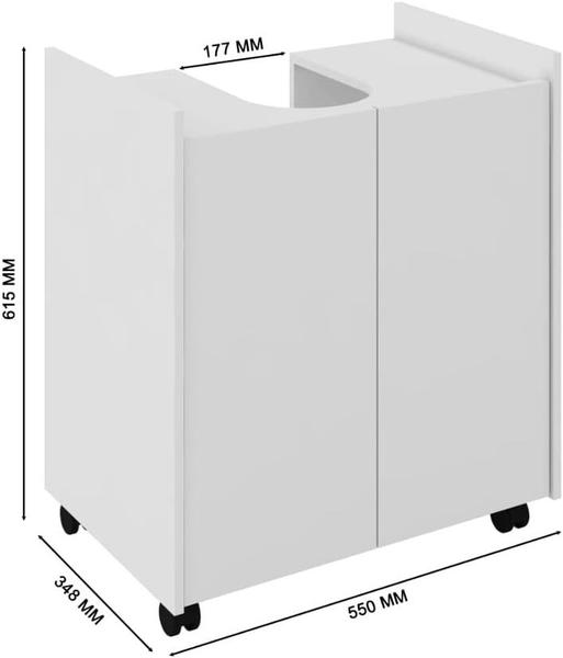 Imagem de Gabinete Armário Banheiro Pia De Coluna Eccos - Branco