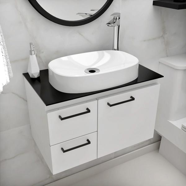 Gabinete Armário Para Banheiro Aço 62x36 Ares Com Cuba De Apoio - BELTEMPO Gabinete Armário Para Banheiro Aço 62x36 Ares Com Cuba De Apoio - BELTEMPO