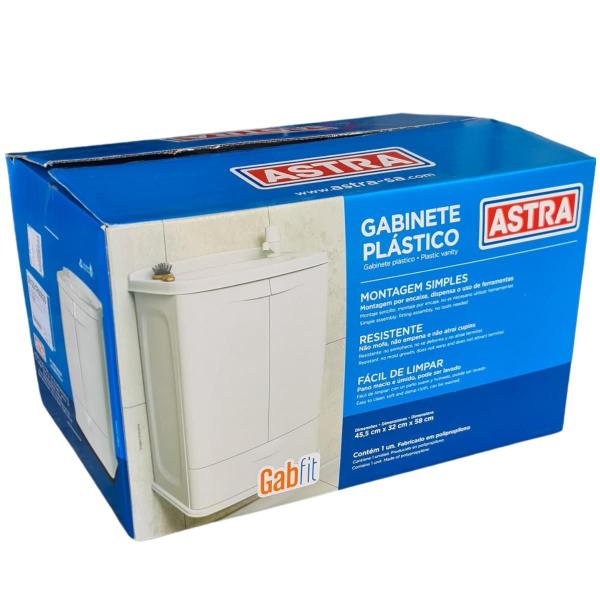 Imagem de Gabinete Astra Fit Lavatório 58x45cm Gabinete Cuba Branco Lavabo Moderno