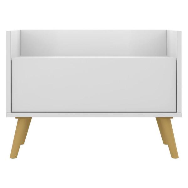 Imagem de Gabinete Balcão Banheiro 80 cm c/ Pés Retrô Multimóveis Branco/Natural