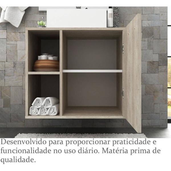 Imagem de Gabinete Banheiro 1 Porta 2 Nichos Barrique MDF Lilies