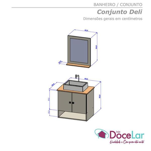 Imagem de Gabinete Banheiro Deli Cuba Lume Bco Torneira DL08 Valv ABS