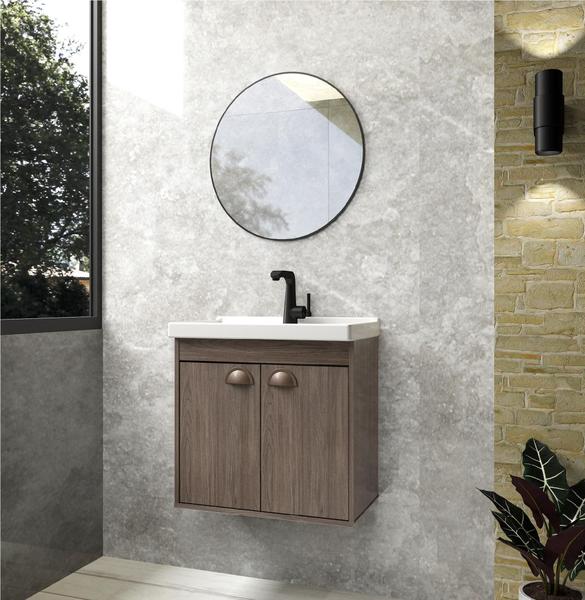 Gabinete Banheiro Em Mdf E Cuba - Siena Marrom 50Cm - Riverzza Imagem de Gabinete Banheiro Em Mdf E Cuba - Siena Marrom 50Cm