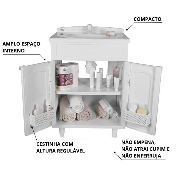 Imagem de Gabinete Banheiro Lavatório + Torneira + Engate + Armário