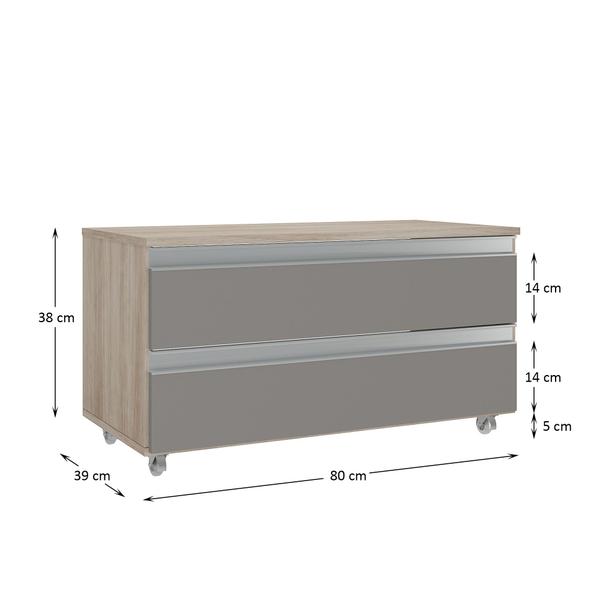 Imagem de Gabinete Banheiro Rodinhas 80cm 02 Gavetas JOIA 