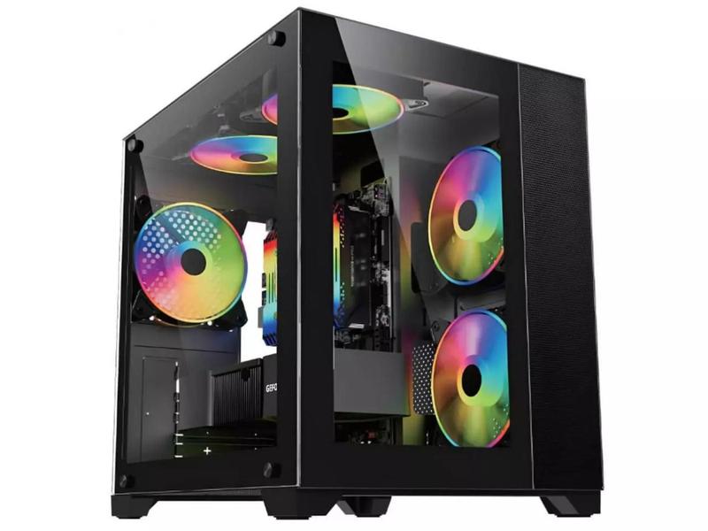 Imagem de Gabinete Bluecase Gamer Atlantis BG-051, Frontal e Lateral em Vidro Temperado, Mid Tower Black