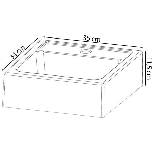 Imagem de Gabinete Com Cuba Para Banheiro BN3630x46 Marmore Branco Tecno Mobili