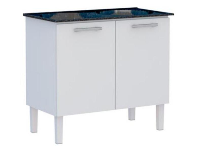 Imagem de Gabinete com Tanque Flat 89,3x56,9x54,5cm Branco e Preto Cozimax