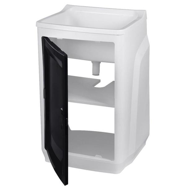 Imagem de Gabinete com Tanque TQ0 Branco com Porta Preta 43x51x78cm - GTQ0*BR-PR1 - ASTRA