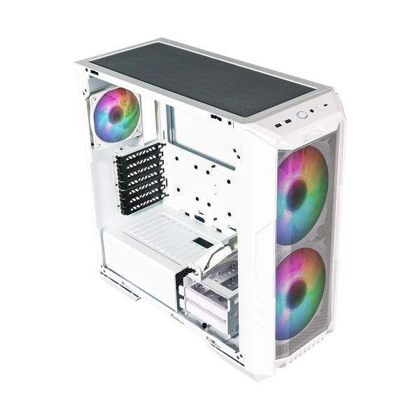 Imagem de Gabinete Cooler Master Haf 500 Lateral Vidro Temperado - 2 Fans Argb 200mm Led Argb - Branco - H500-wgnn-s00