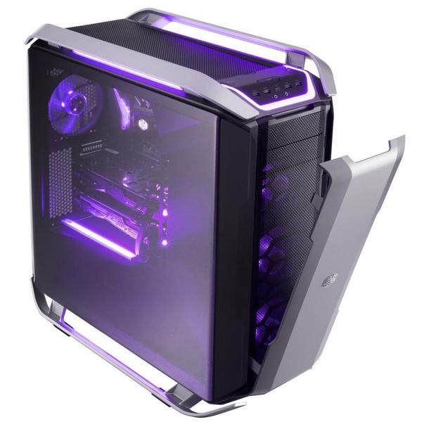 Imagem de Gabinete Cosmos Iluminação Led Rgb Com 3 Fans Pré-Instaladas Suporta  Water Cooler Vidro Lateral Temperado Espaço Para 9 Fan