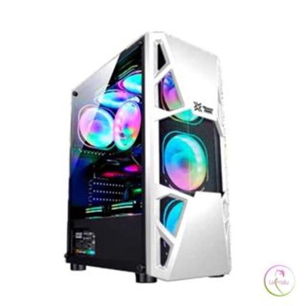 Imagem de Gabinete CPU Gamer HEDMAX 3303w - Lateral de Vidro com 4 FAN RGB