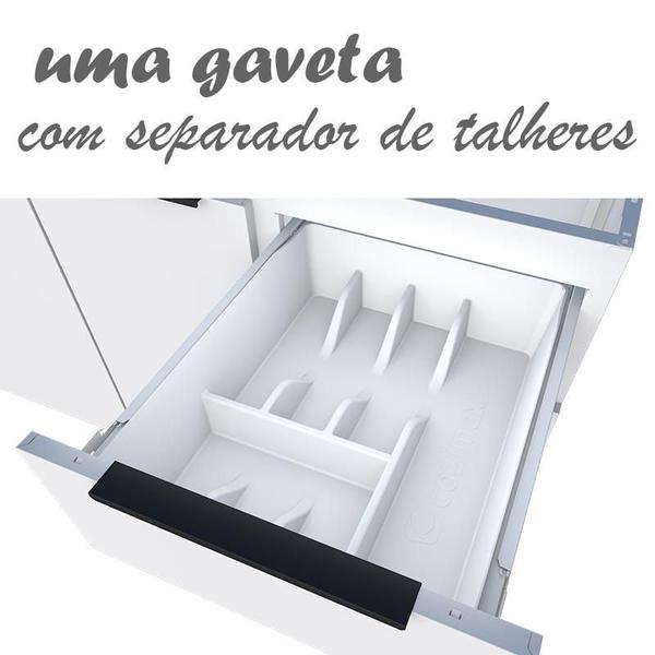 Imagem de Gabinete de Aço Para Pia 200cm 4 Portas 3 Gavetas Jupter Cozimax Preto