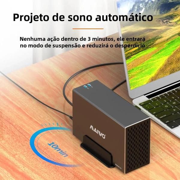 Imagem de Gabinete de Armazenamento SATA RAID para HDDs de 3,5 Polegadas - Baia Dupla