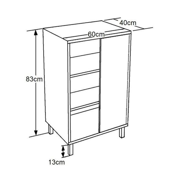 Imagem de Gabinete de Banheiro 60cm Julia com Balcão 1 Porta Correr e Espelheira sem Cuba