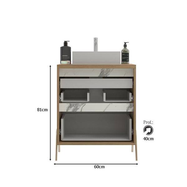 Imagem de Gabinete de Banheiro 60cm sem Cuba Ref 650