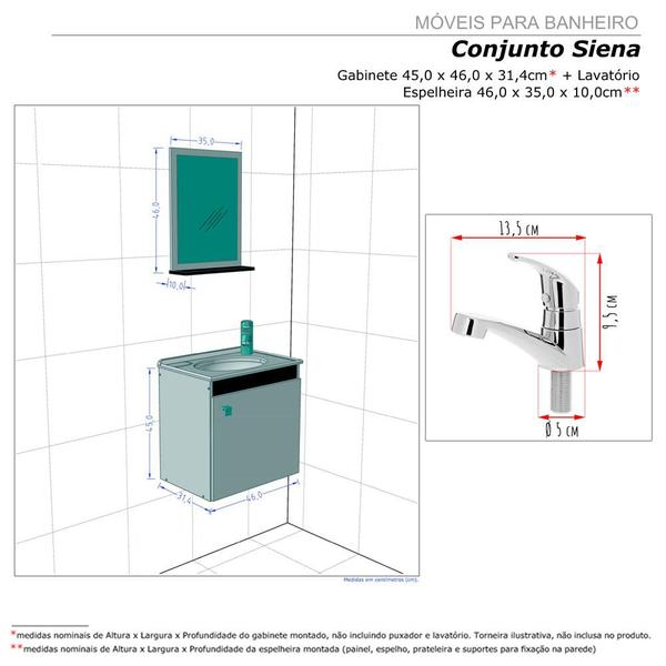 Imagem de Gabinete de Banheiro Completo c/ Torneira Cor Branco Madeira