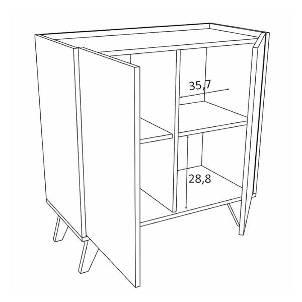 Imagem de Gabinete de Banheiro Durban 78x113x38cm em MDP Estilare