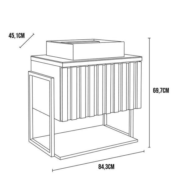 Imagem de Gabinete de Banheiro Frise com Cuba 80cm Pistache - MGM