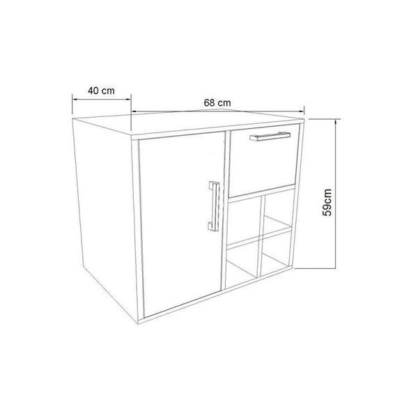 Imagem de Gabinete de Banheiro Suspenso 68cm com Balcão 1 Porta 1 Gaveta e Espelheira sem Cuba