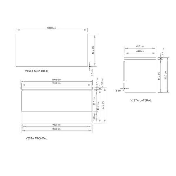 Imagem de Gabinete de Banheiro Sydney 100cm Venturi