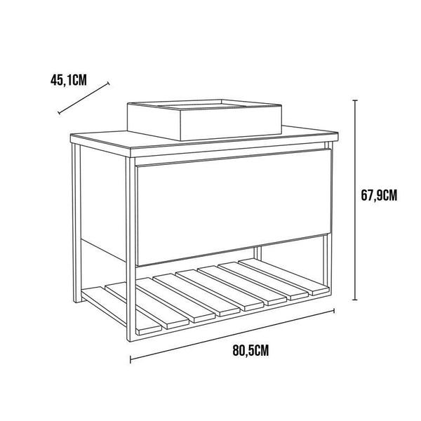 Imagem de Gabinete de Banheiro Vitta com Cuba 80cm Pistache - MGM