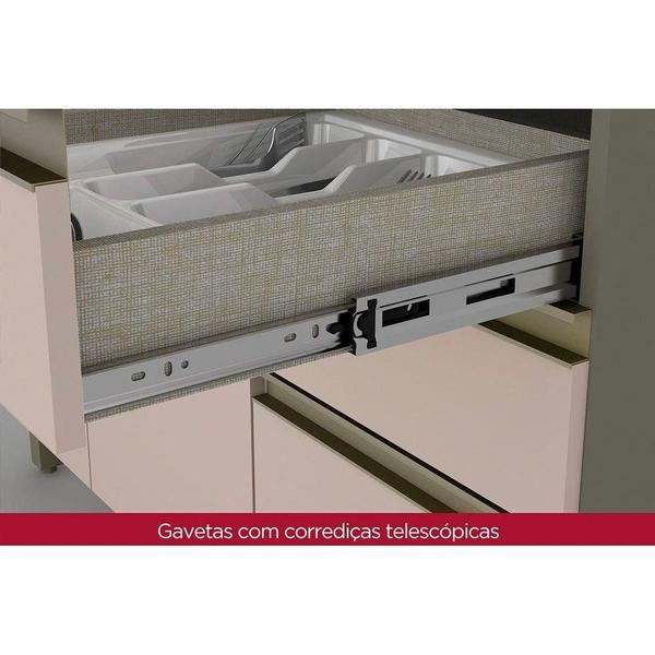 Imagem de Gabinete de Cozinha Modulado Balcão Connect p/ Pia c/2 Gavetas e 3 Portas 120x51x82cm Off White - Henn