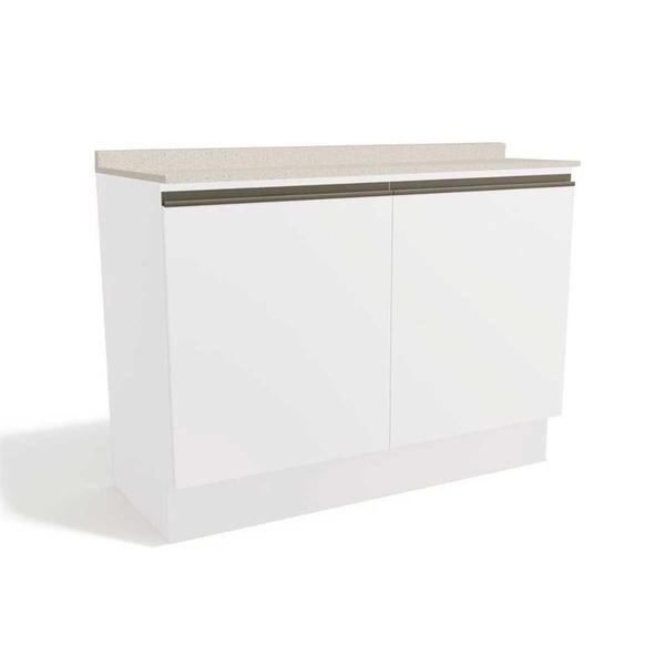 Imagem de Gabinete de Cozinha Modulado Balcão Maxxi G745 2 Portas c/Tampo 120cm Branco/Orion - Kappesberg