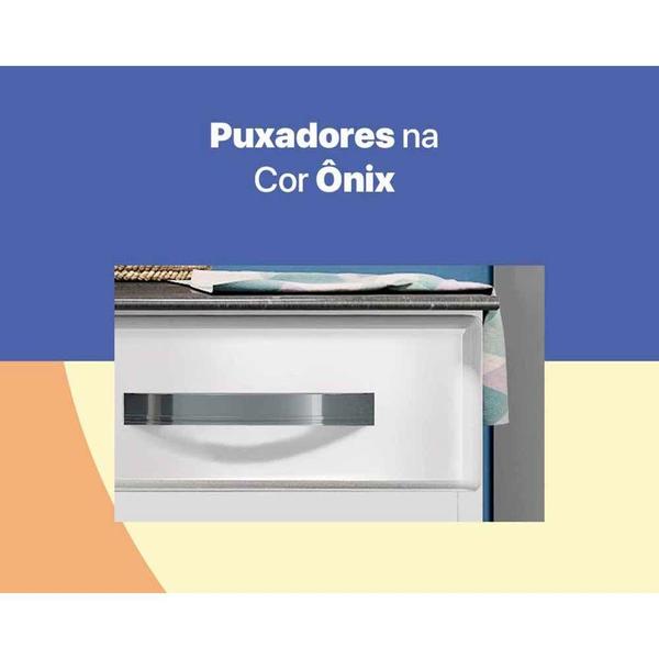 Imagem de Gabinete de Cozinha Modulado  Rubi 3 Portas e 3 Gavetas c/ Tampo Branco/Preto - Telasul