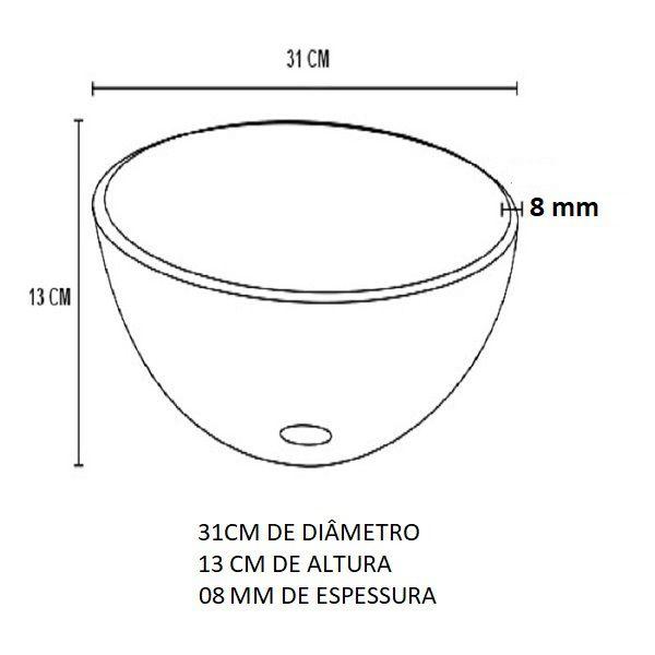 Imagem de Gabinete de vidro com cuba redonda branca tampo 40cm incolor mais torneira metal