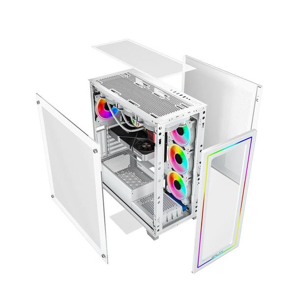 Imagem de Gabinete Galax Omega White 4 Fans Argb Atx Frontal Vidro