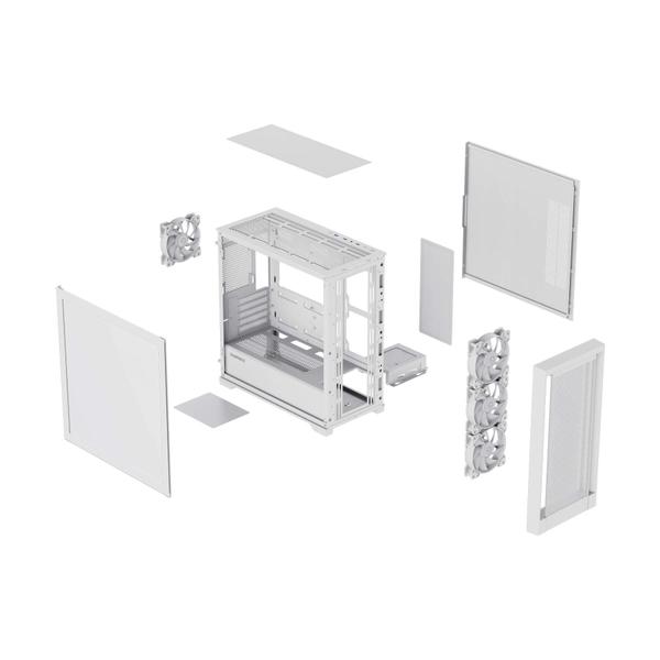 Imagem de Gabinete Gamemax Tower Matx Vidro Defender Branco 3 Fans