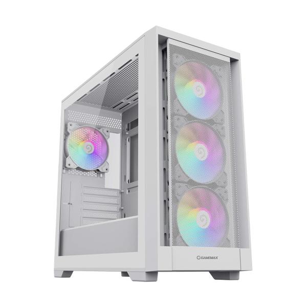 Imagem de Gabinete Gamemax Tower Matx Vidro Defender Branco 3 Fans