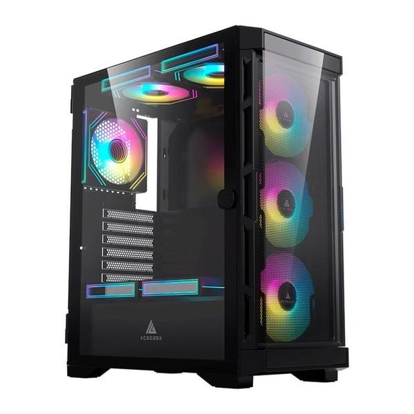 Imagem de Gabinete Gamer Acegeek ERA E451, Mid-Tower, Lateral de Vidro, Preto, AG-ERA-E451-BK