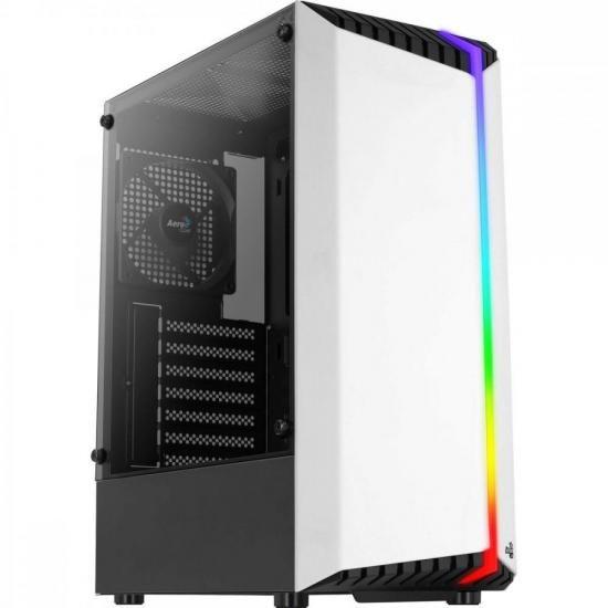 Imagem de Gabinete Gamer Aerocool Bionic Branco RGB Lateral Vidro