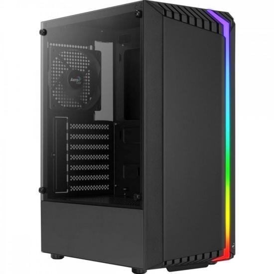 Imagem de Gabinete Gamer Aerocool Bionic Preto RGB Lateral Vidro F002