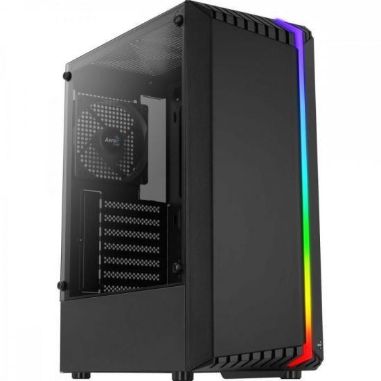 Imagem de Gabinete Gamer Aerocool Bionic Preto RGB Lateral Vidro F002