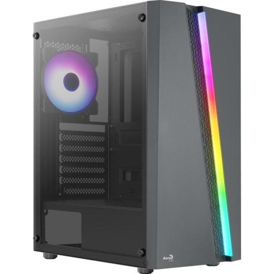 Gabinete Gamer Aerocool Blade Preto RGB Lateral Vidro Imagem de Gabinete Gamer Aerocool Blade Preto RGB Lateral Vidro