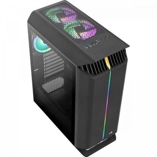 Imagem de Gabinete Gamer Aerocool Gladiator Preto RGB Lateral Vidro F002