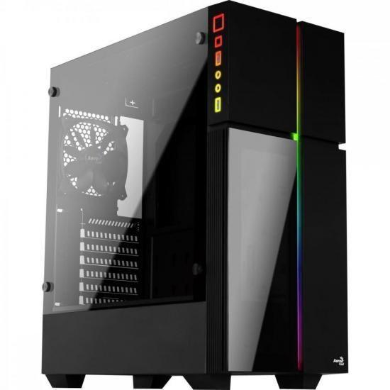 Imagem de Gabinete Gamer Aerocool Playa Preto RGB Lateral Vidro